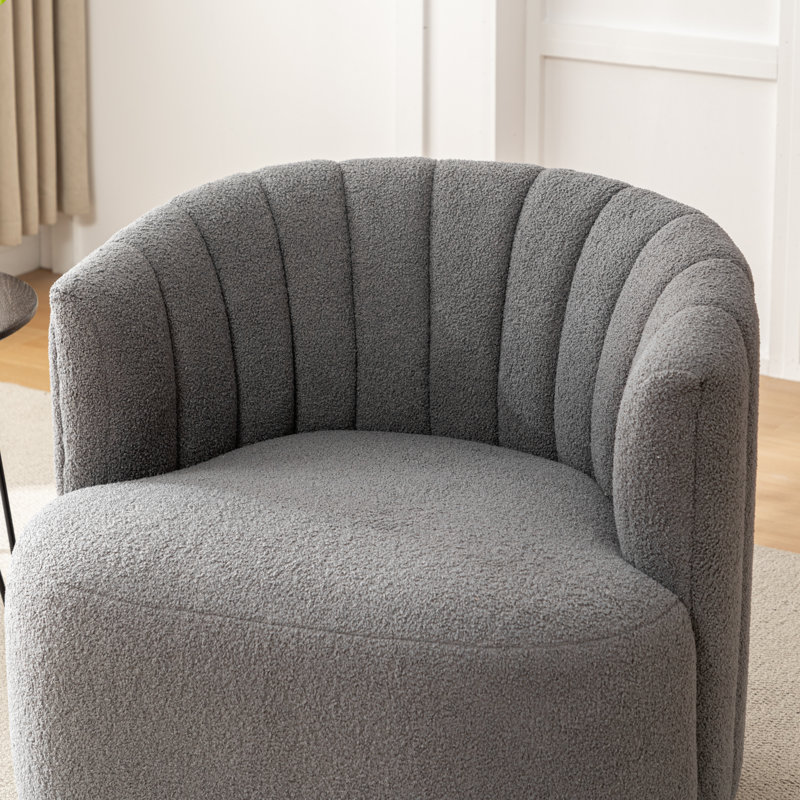Fauteuil demi-tonneau pivotant Musaab, Ourson gris