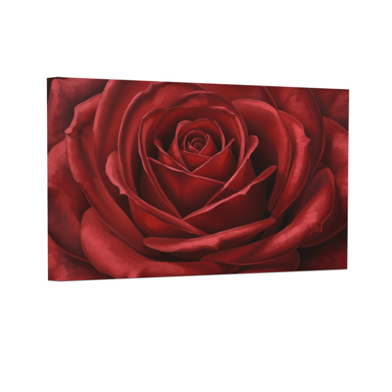 Plantes et fleurs, rose rouge, gros plan, imprimé floral, 16" H x 24" W