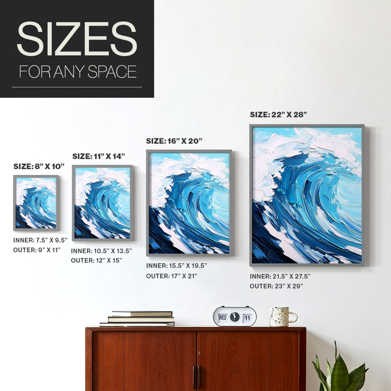 NAUTICAL Series XCIV, reproduction encadrée - bois massif, H 21 po x l 17 po, Gris