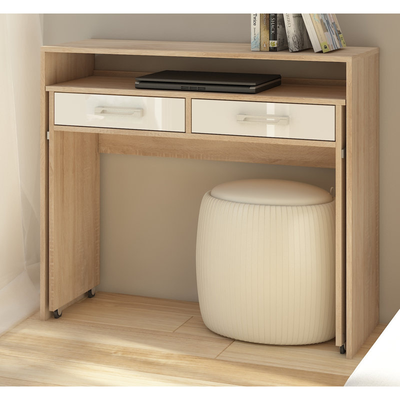 Barnard Castle Computer Desk, Oak Sonoma Matte/White Gloss