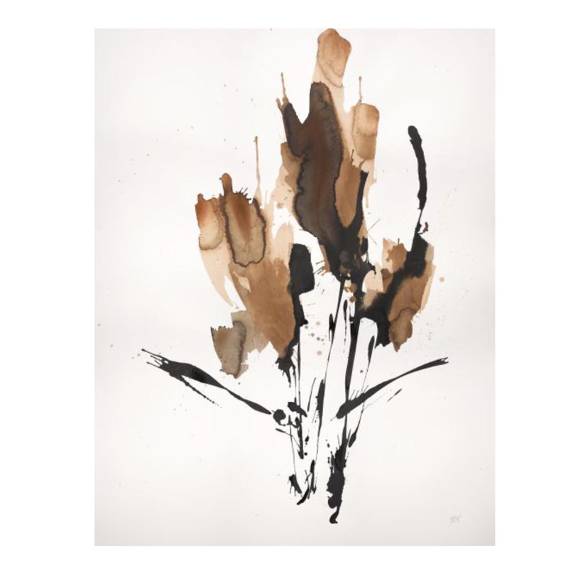 Sepia Florals III Print by Paul Ngo, Glass Coat, 31" H x 24" W x 1.5" D