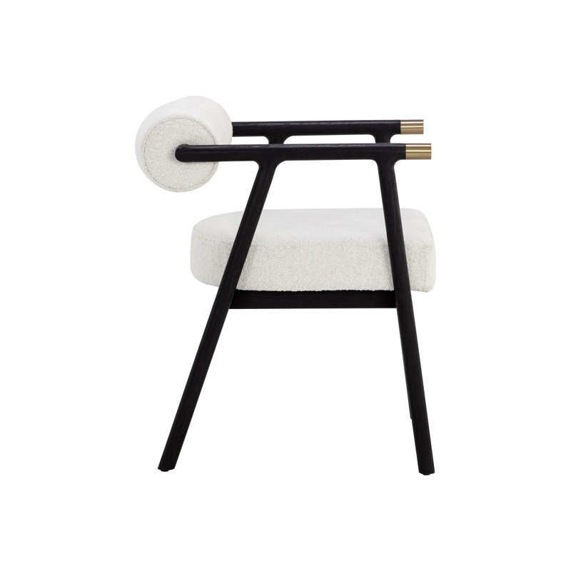 Upholstered Arm Chair, Black, White