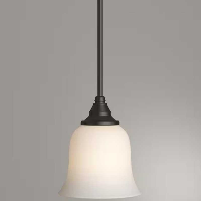 Elegant Oil-Rubbed Bronze 57" Mini Pendant with Frosted White Glass Shade