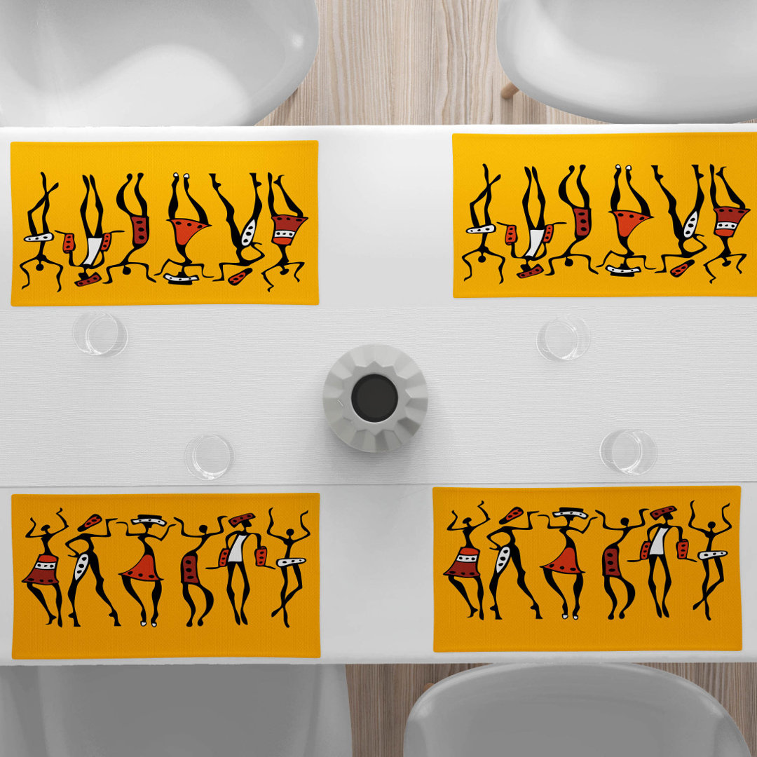 Polyester Abstract Rectangle Placemat (Set of 4) East Urban Home