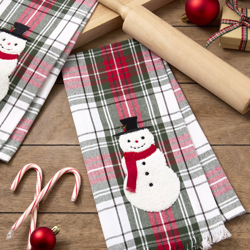  Snowman Embellished Dishtowel Set/2