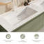 60'' Wall-Mounted Double Sink Vanity, PVC Cabinet And Solid Surface Top