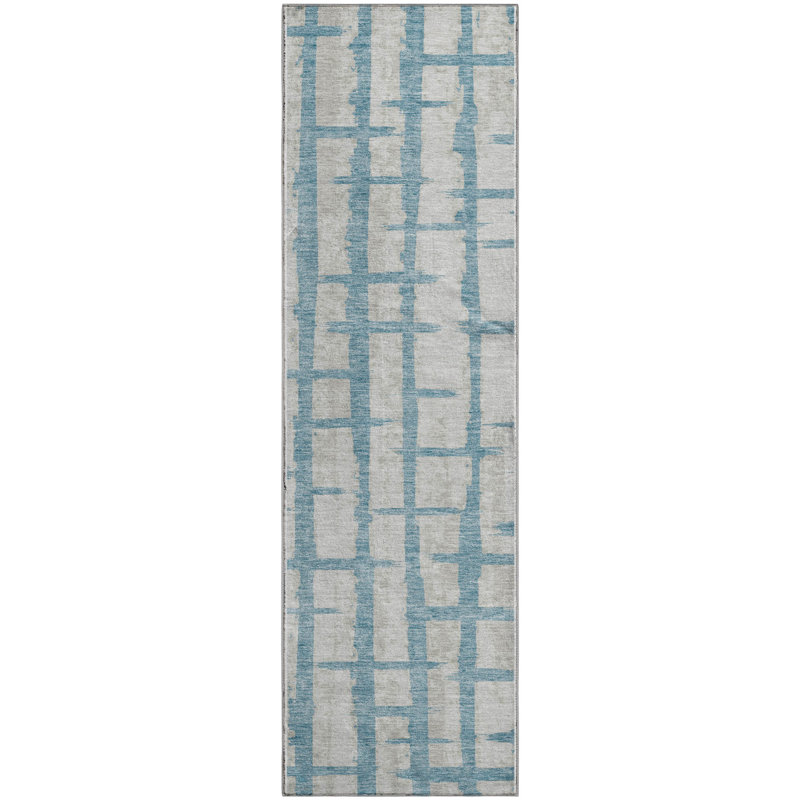 Premium Machine Washable Prisco Sky Rug, Runner 2'3" x 7'6"