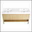 Ensemble de meuble-lavabo 60 po avec lavabo simple en résine, ensemble d'armoires de rangement modernes, bois massif multicouche, finition chêne