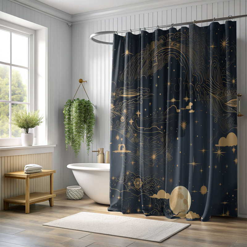 Rideau de douche Alekya, H 74 po x l 71 po