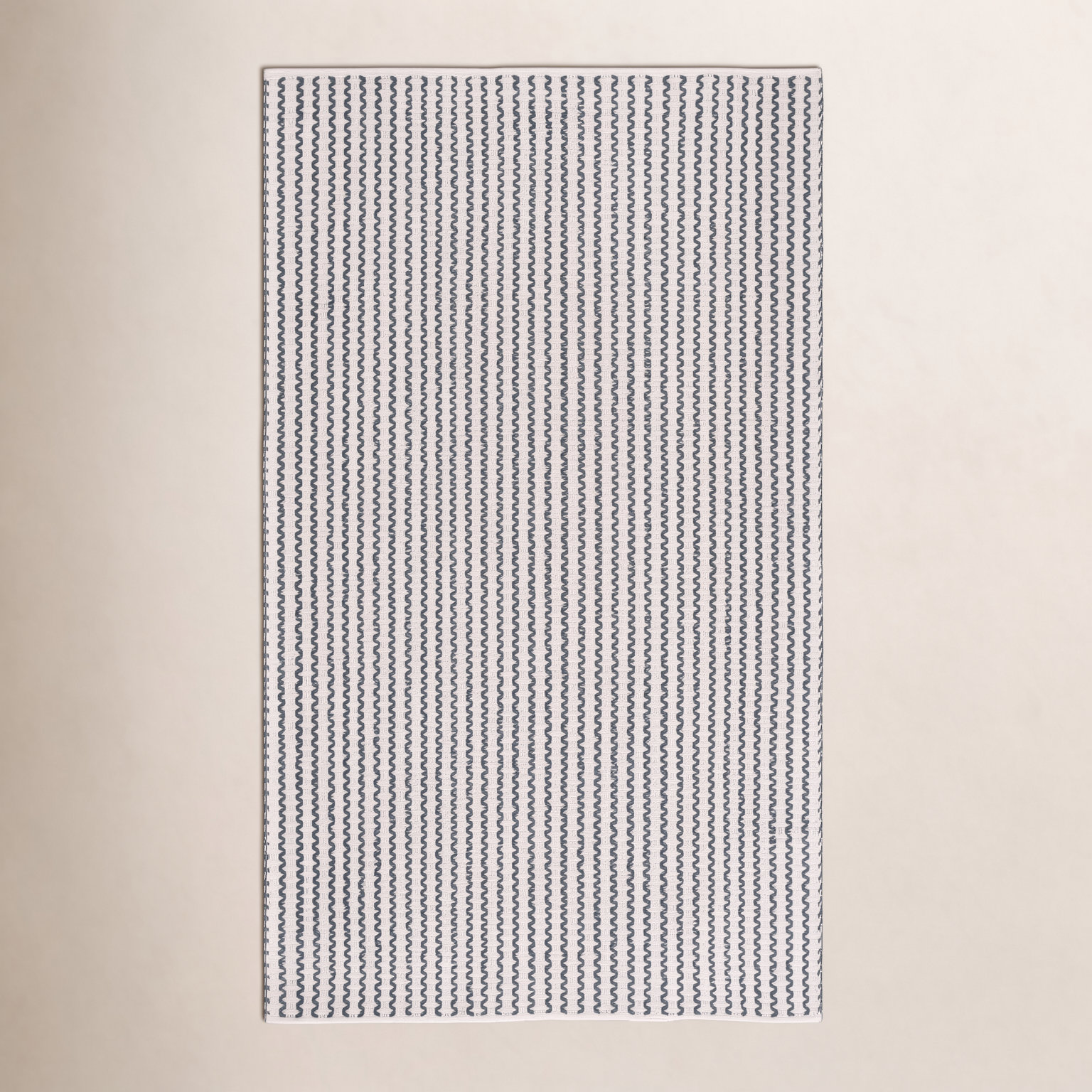 Hand-Woven Chevron Cotton Rug, Rectangle 8' x 10'