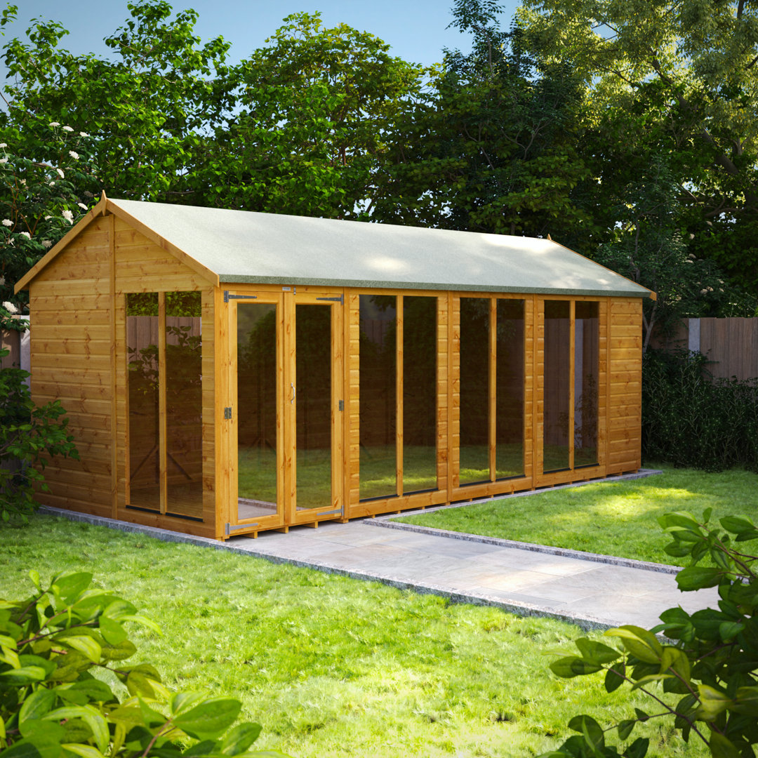 Powersheds 18 x 8ft Timber Tongue & Groove Apex Summerhouse
