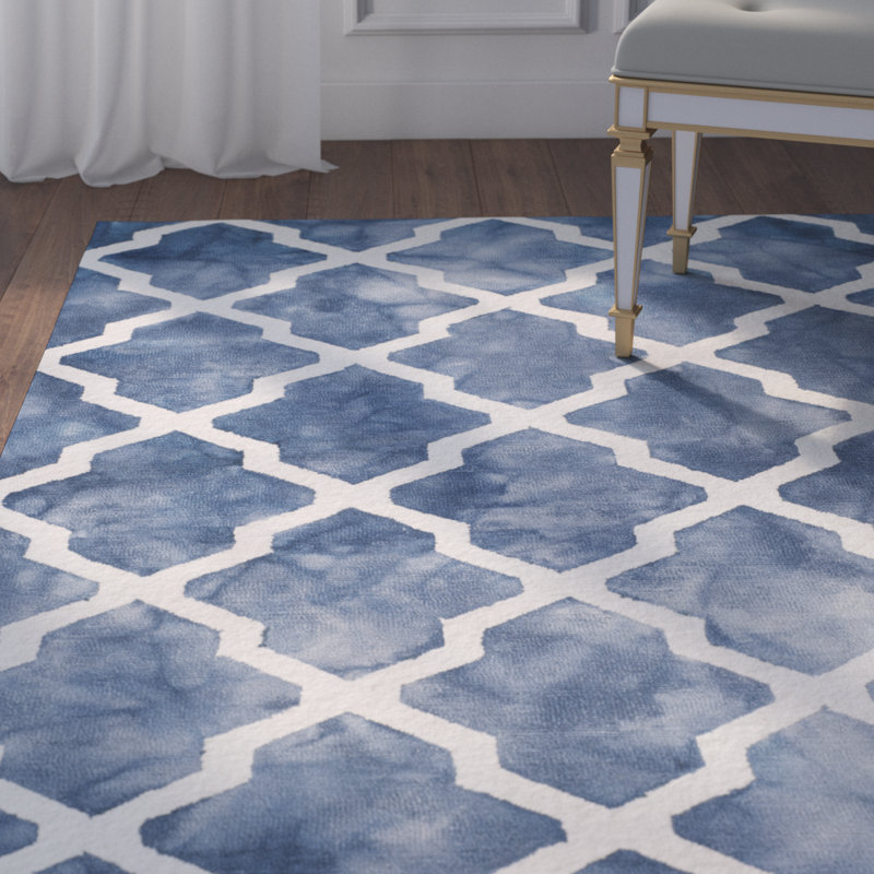 Tapis géométrique en laine touffeté à la main Dip Dye, Rectangle 9 pi x 12 pi