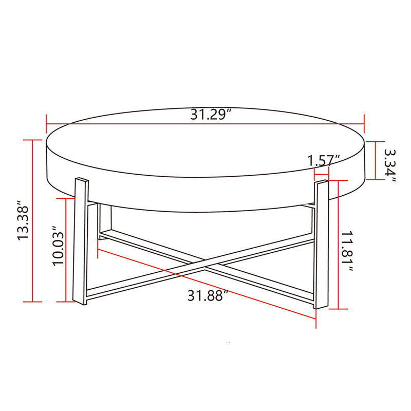 31.29'' Solid Wood Top Console Table, Gold