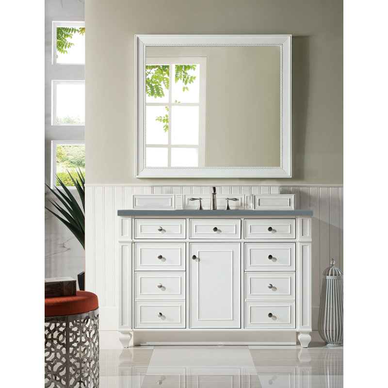 Bristol 48'' W Single Vanity, Bright White, Cala Blue, 8" Widespread