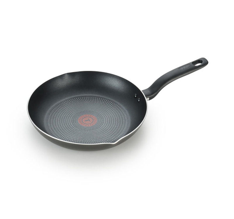 12" Black Aluminum Nonstick Fry Pan with Ergonomic Handles