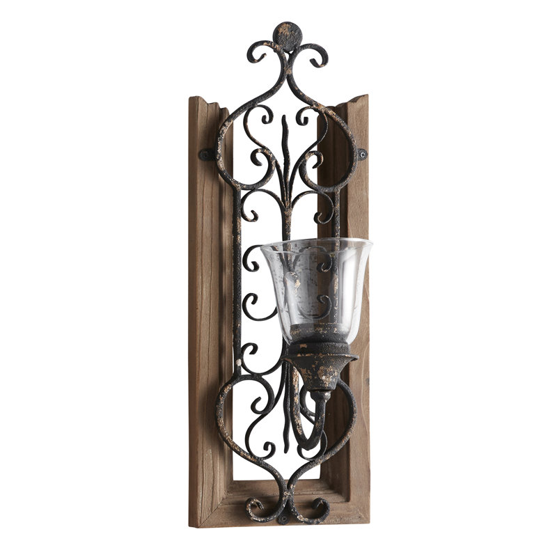 21.7'' H Wood Wall Wall Sconce