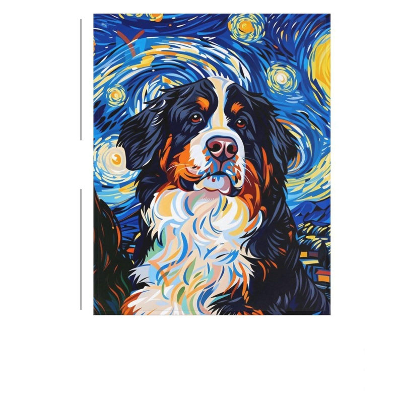 Couverture de flanelle bernois de nuit étoilée pour chien, 50" L x 40" W