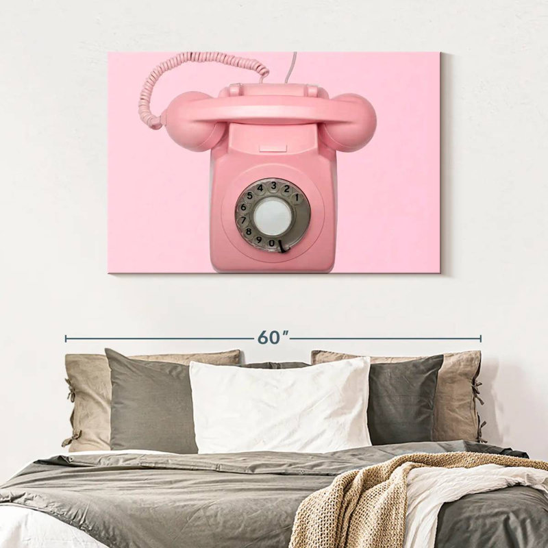 Kerner Pink Rotary Telephone, 32" H x 48" W