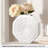 8" Textured Disc White Ceramic Vase-834438312