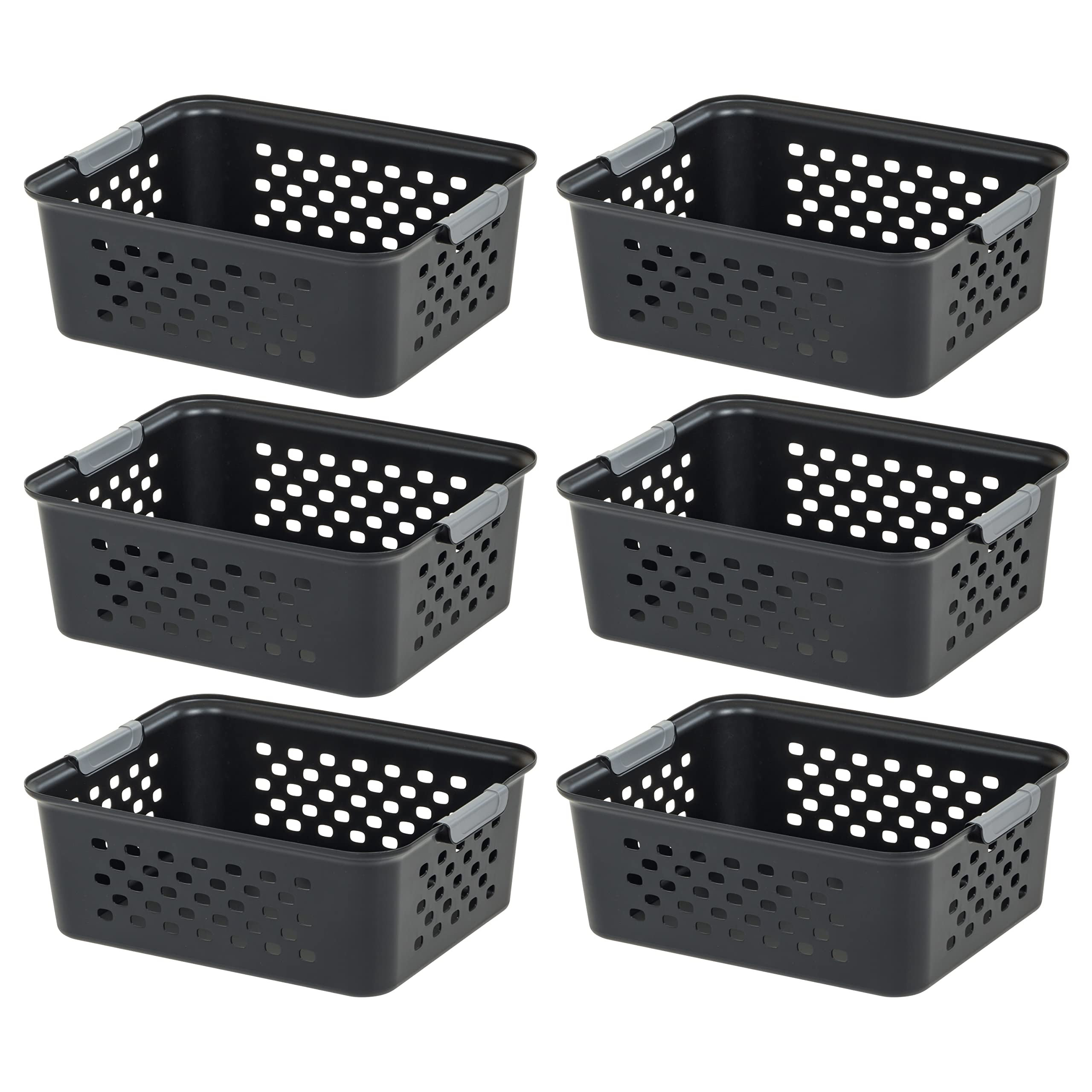 Small Plastic Storage Baskets, Gray (Set of 10) Rebrilliant