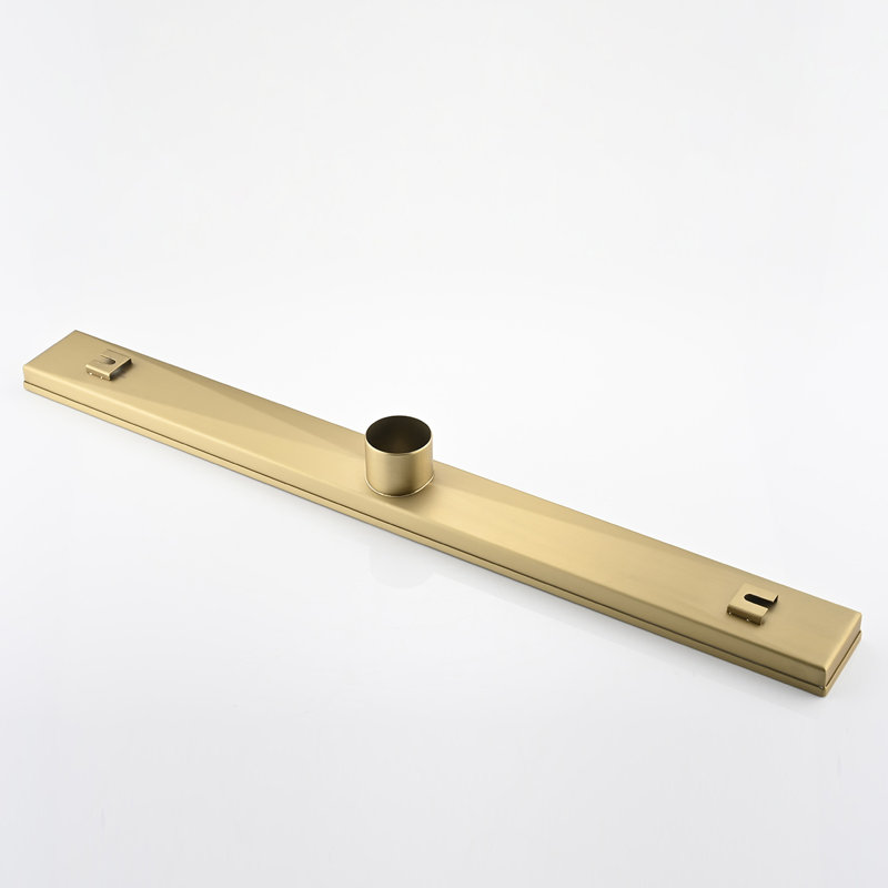 Linear Shower Drain With Leveling Feet, Brushed Gold