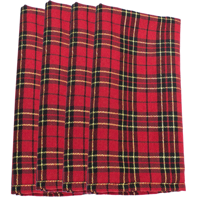 Pomme Polyester Plaid Square Napkin