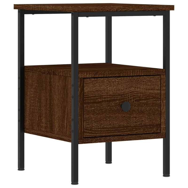 34cm W Bedside Table, Brown