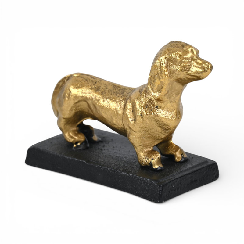 Figurine de chien teckel en fonte Motley