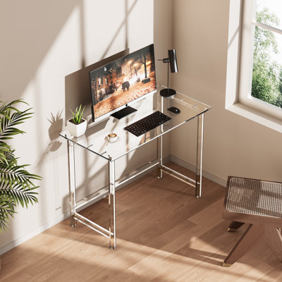 Bureau en acrylique transparent, bureau d'ordinateur personnel, table en acrylique