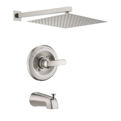 Ensemble de garniture de robinet de douche à pluie de remplacement 12 "pour ensemble de douche Delta 13/14, ensemble de pomme de douche carrée haute pression et poignée, système de robinet de douche