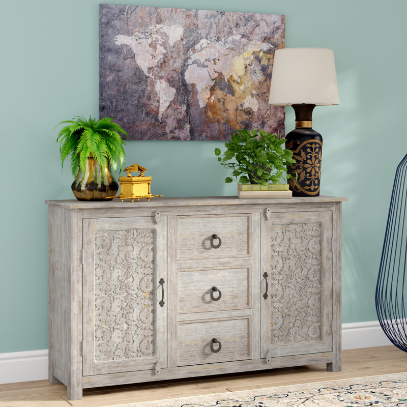 Fraidy Timber Hand Carved Sideboard Cabinet