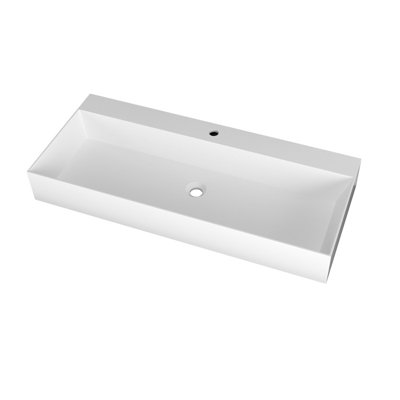 Casainc Rectangular Wall Mounted Solid Surface Resin Bathroom Sink