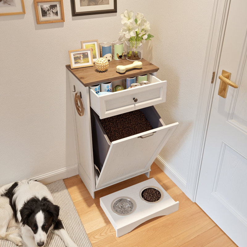 Station d'alimentation pour chien 13 gallons, Blanc