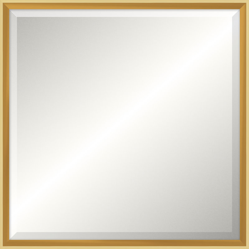 Bright Gold Ridgeline Mirror, Square 23.5" x 23.5", Beveled