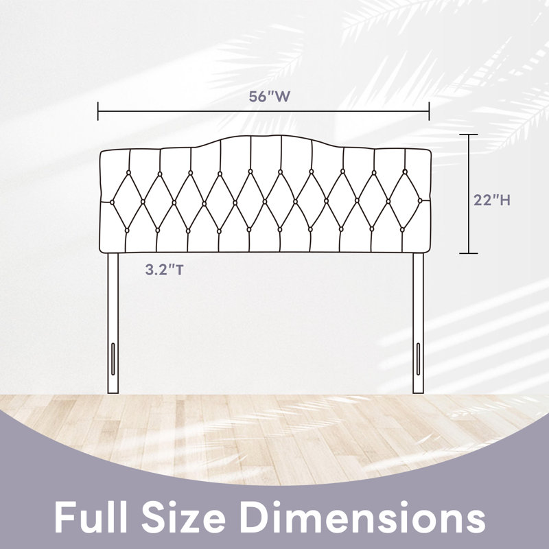 Aveigha Upholstered Headboard, Full, Beige Linen