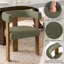 Fauteuil d'appoint rembourré en tonneau de chenille avec structure en bois massif-353656103
