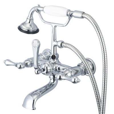 Stonington 2 Handle Wall Clawfoot Tub Faucet with Diverter