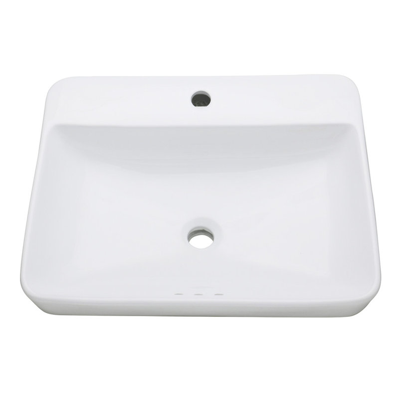 Kingston Brass Century Ceramic Rectangular Drop-In Bathroom Sink