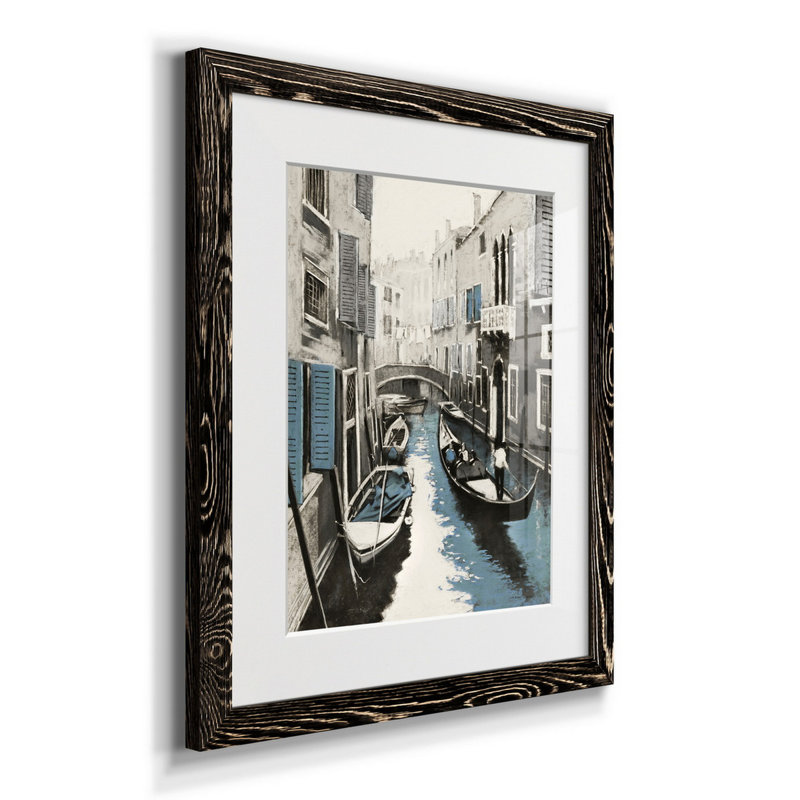 Venise II - reproduction d'art, H 24 po x l 18 po x P 1,5 po, Papier encadré noir, Blanc