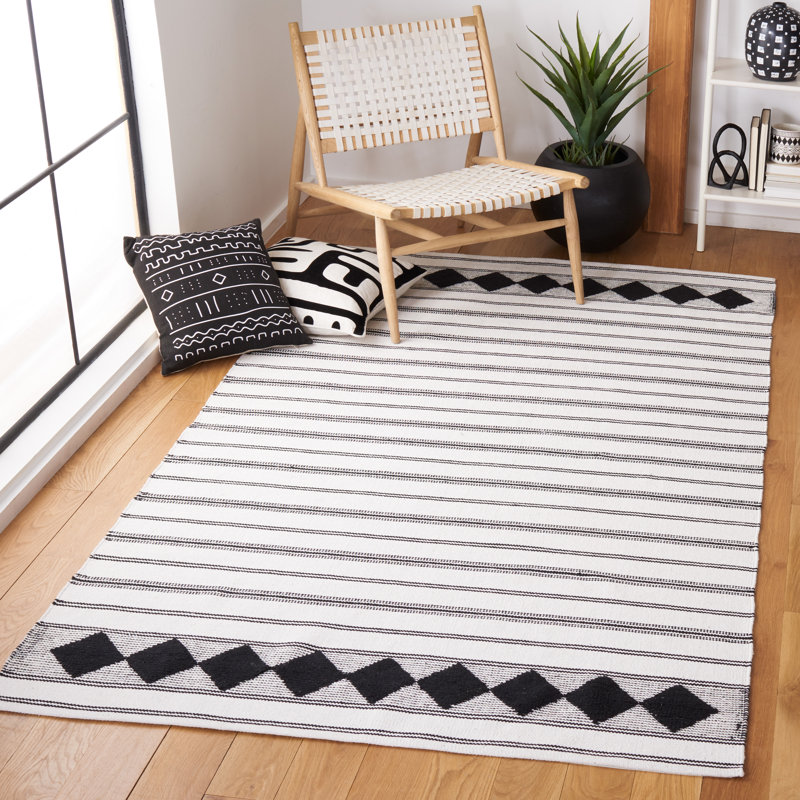 Breckenridge Flat Weave Cotton Striped Rug, Round 6'