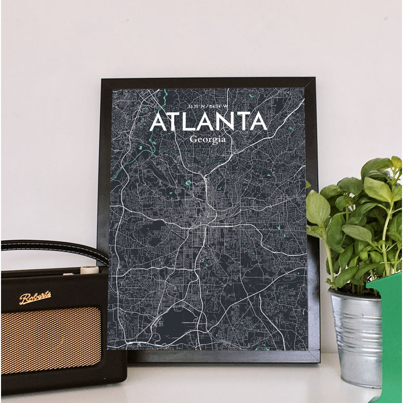 Atlanta City Map - No Frame Print, 60.2 cm H x 27.9 cm W x 0.1 cm D