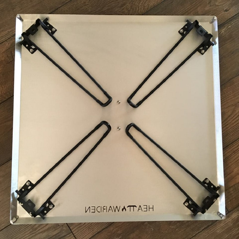 Stainless Steel Gas Fire Pit Heat Deflector with Foldable Legs