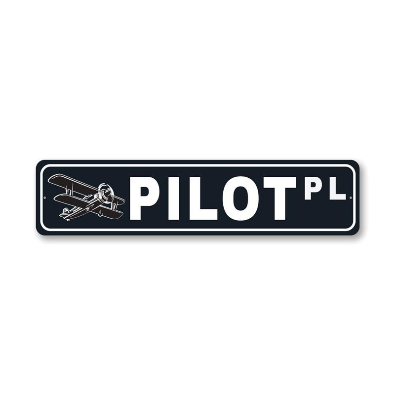 Enseigne pilote en aluminium, H 6 po x l 24 po x P 0,06 po
