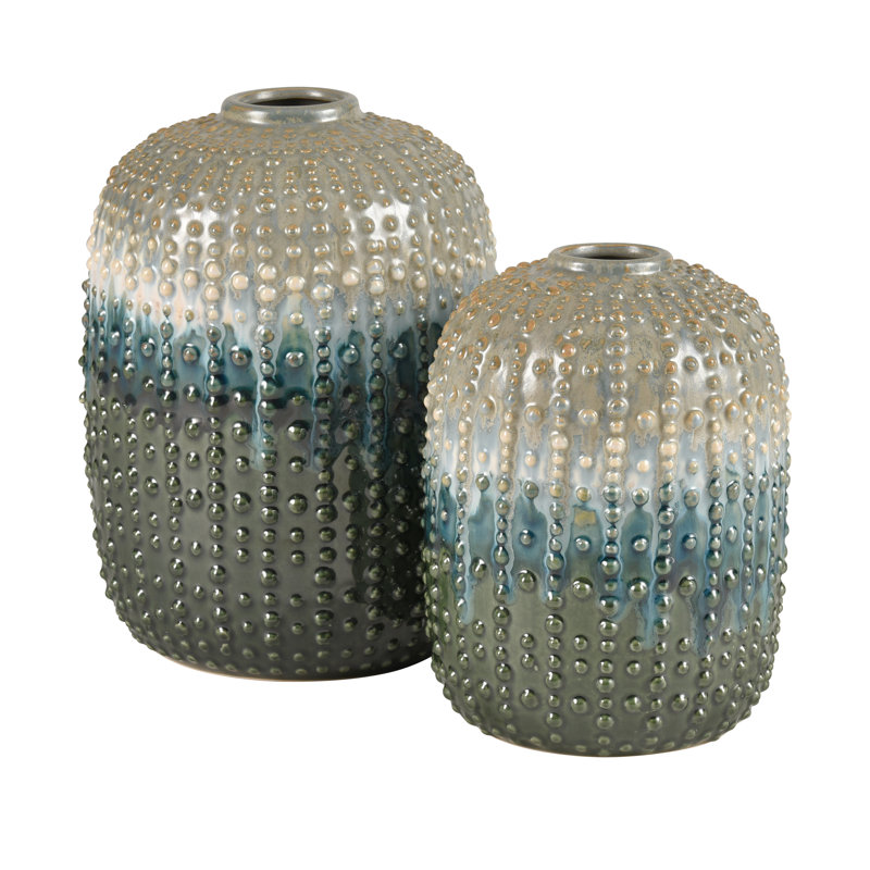 Vase Jaffe - Petit réactif vert, H 7,75 po x l 6 po x P 6 po
