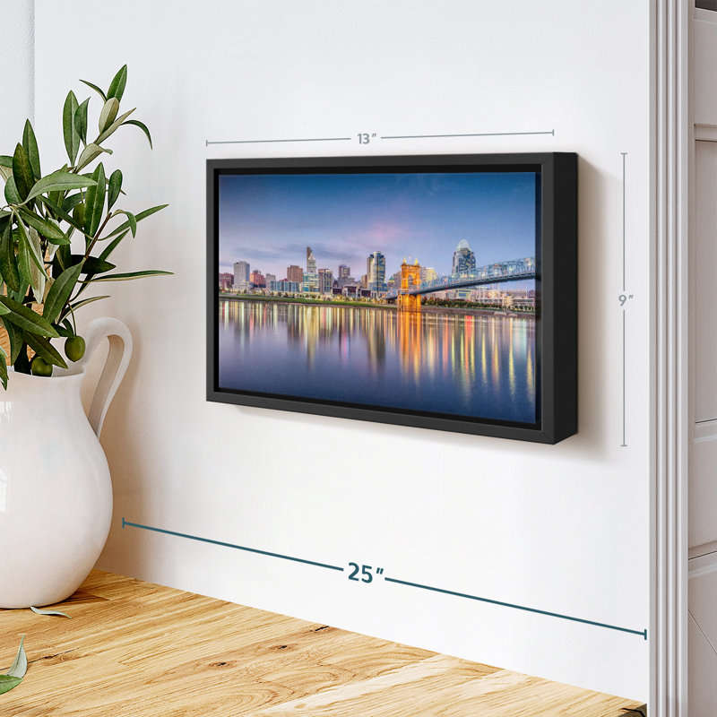«Cincinnati City Skyline», reproduction sur toile, H 9 po x l 13 po