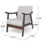 Fauteuil en lin capitonné 25,25 po Banju-33352922