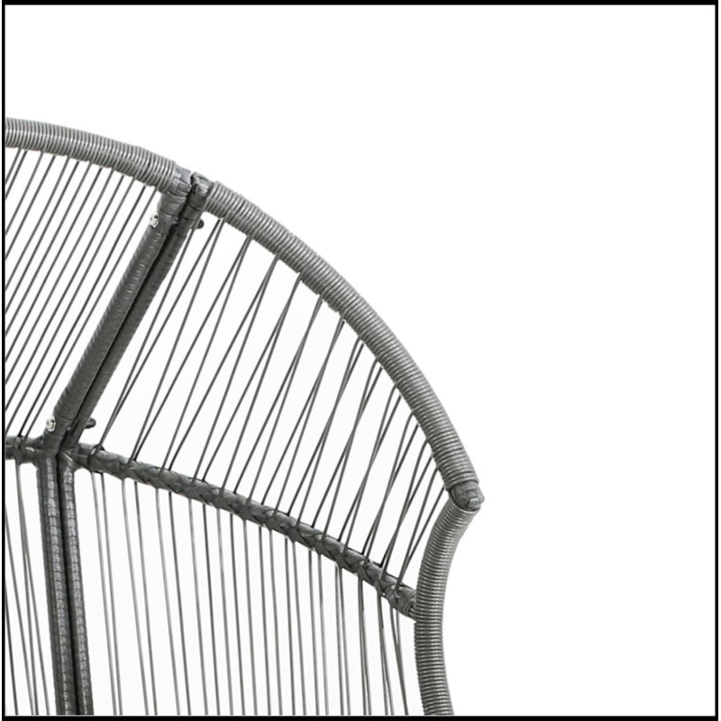 Fauteuil oscillant d'extérieur en osier, Gris foncé, Gris foncé