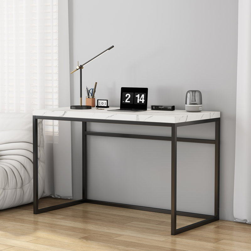 Bureau personnel, marbre, Blanc / Brun