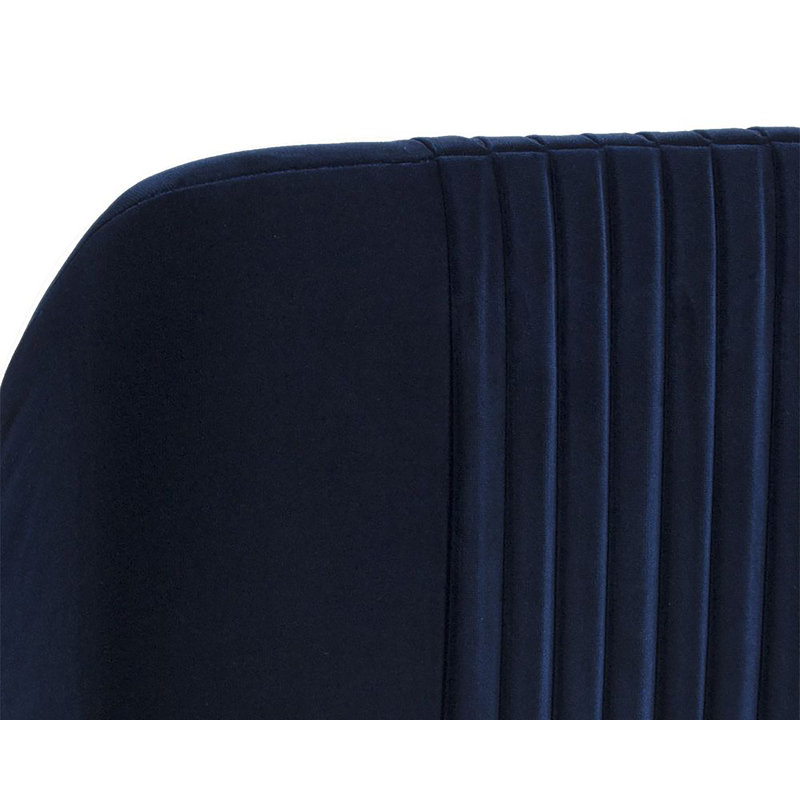Nevin Upholstered Stool with Metal Frame, Navy Blue, Counter Stool (26" Seat Height)