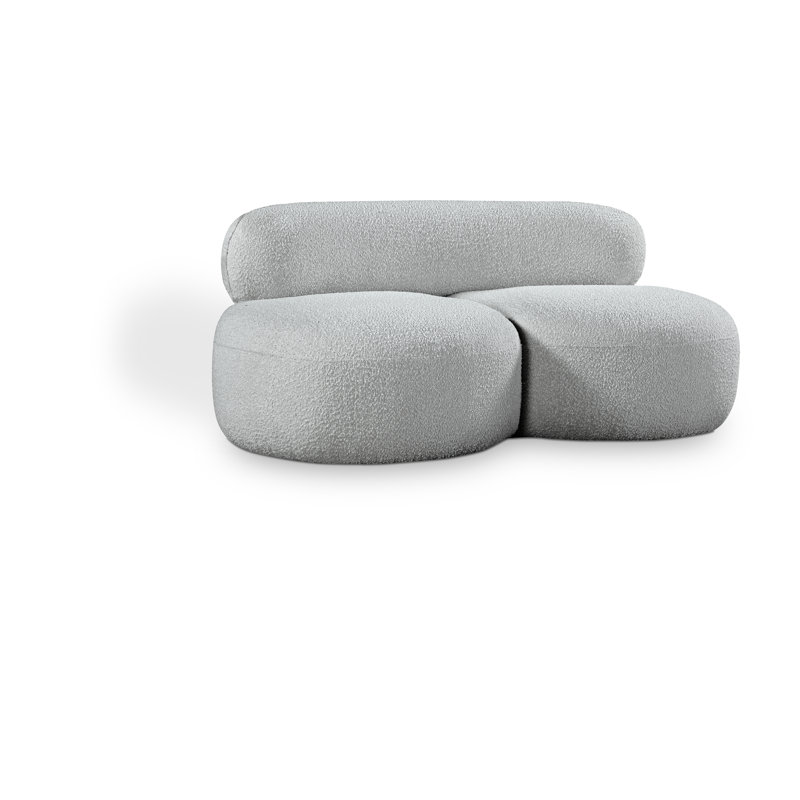 Isia Upholstered 65'' Loveseat, Grey Boucle Fabric